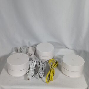 Lot of 3 - Google Home Nest WiFi Mesh Router AC-1304 ethernet Cables 1 power